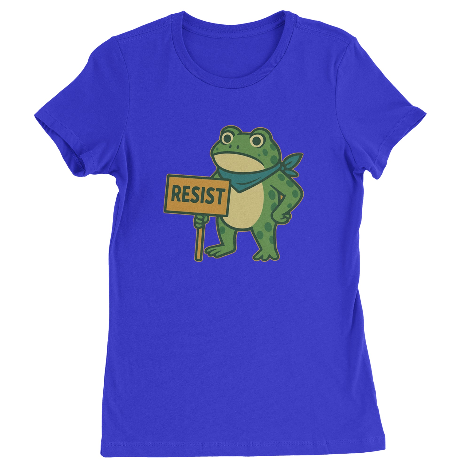 Sign Resist Meme Frog Protest Womens T-shirt Royal Blue