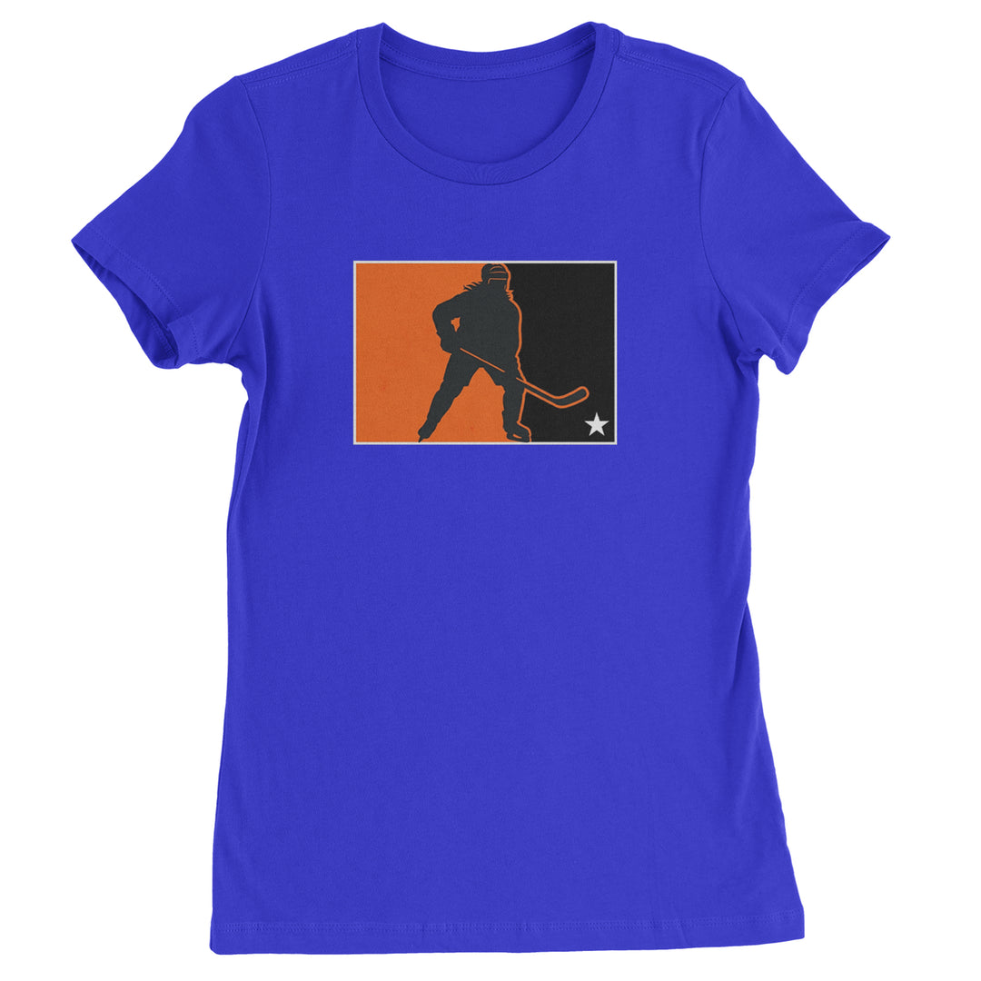 Hockey Enforcer Retro Vintage Womens T-shirt Royal Blue
