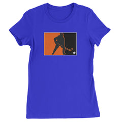 Hockey Enforcer Retro Vintage Womens T-shirt Royal Blue