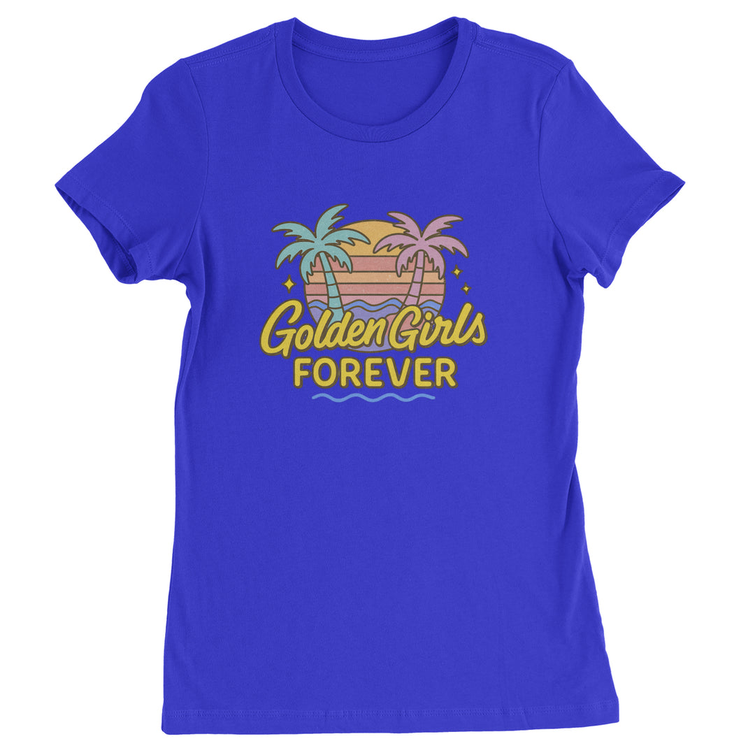 Golden Girls Forever Retro Sunset Womens T-shirt Royal Blue