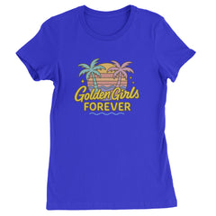 Golden Girls Forever Retro Sunset Womens T-shirt Royal Blue