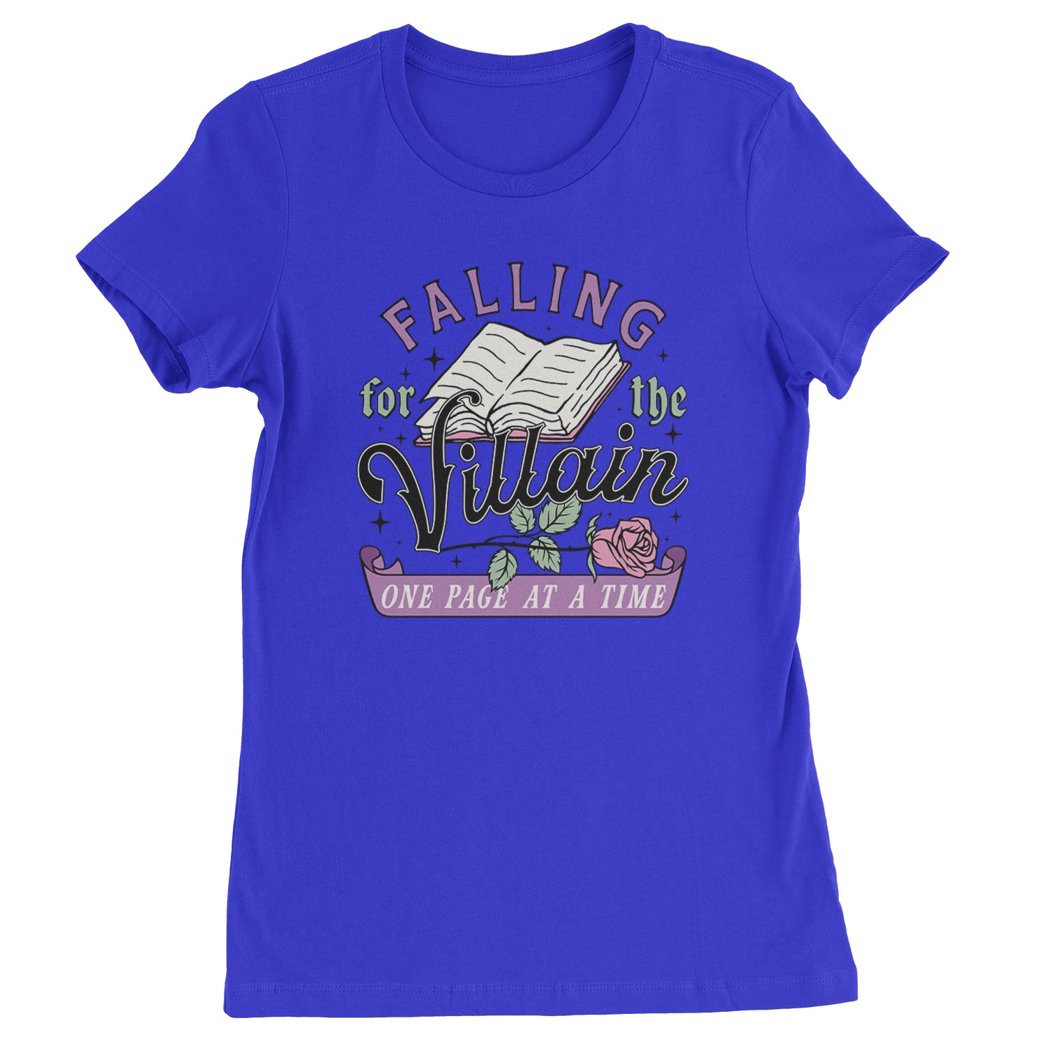 Falling For The Villain One Page At A Time  Womens T-shirt Royal Blue