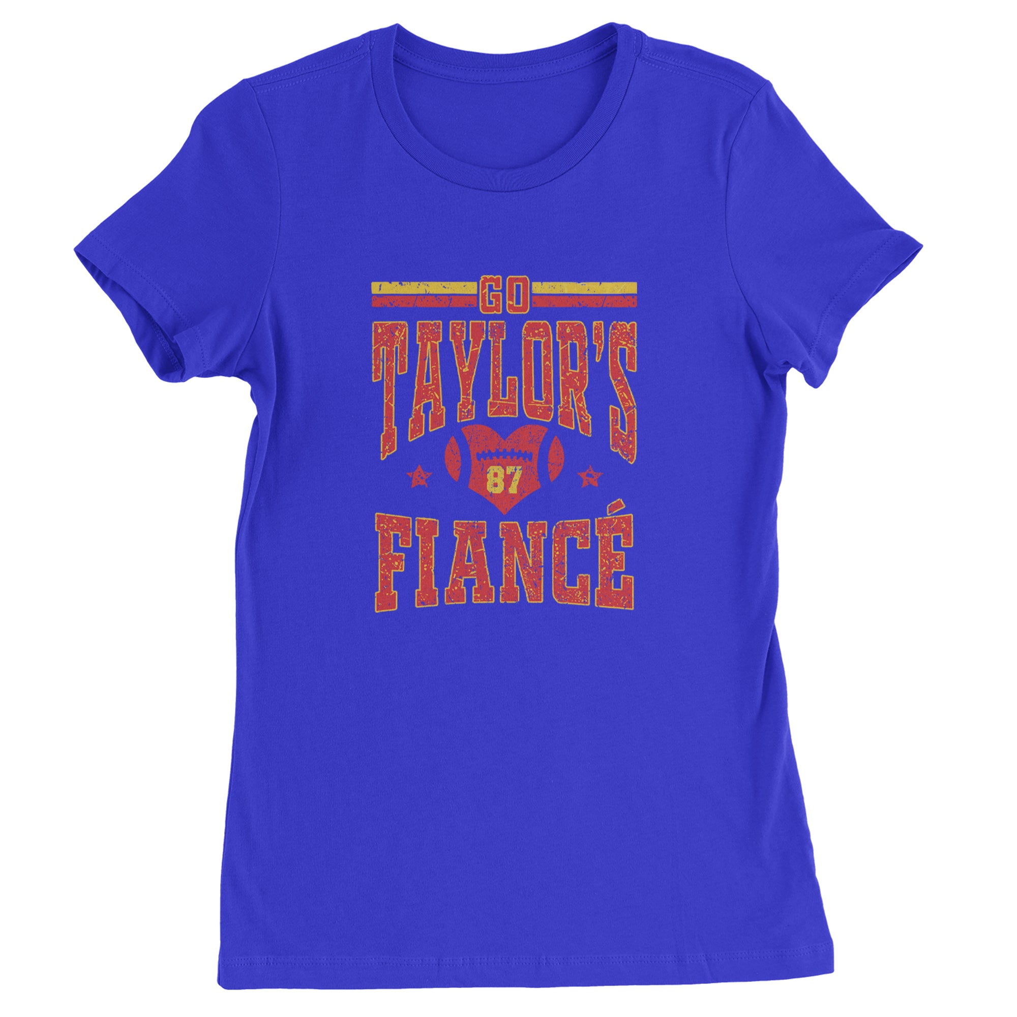 Go Taylor's Fiancé Engagement Game Day Womens T-shirt Royal Blue