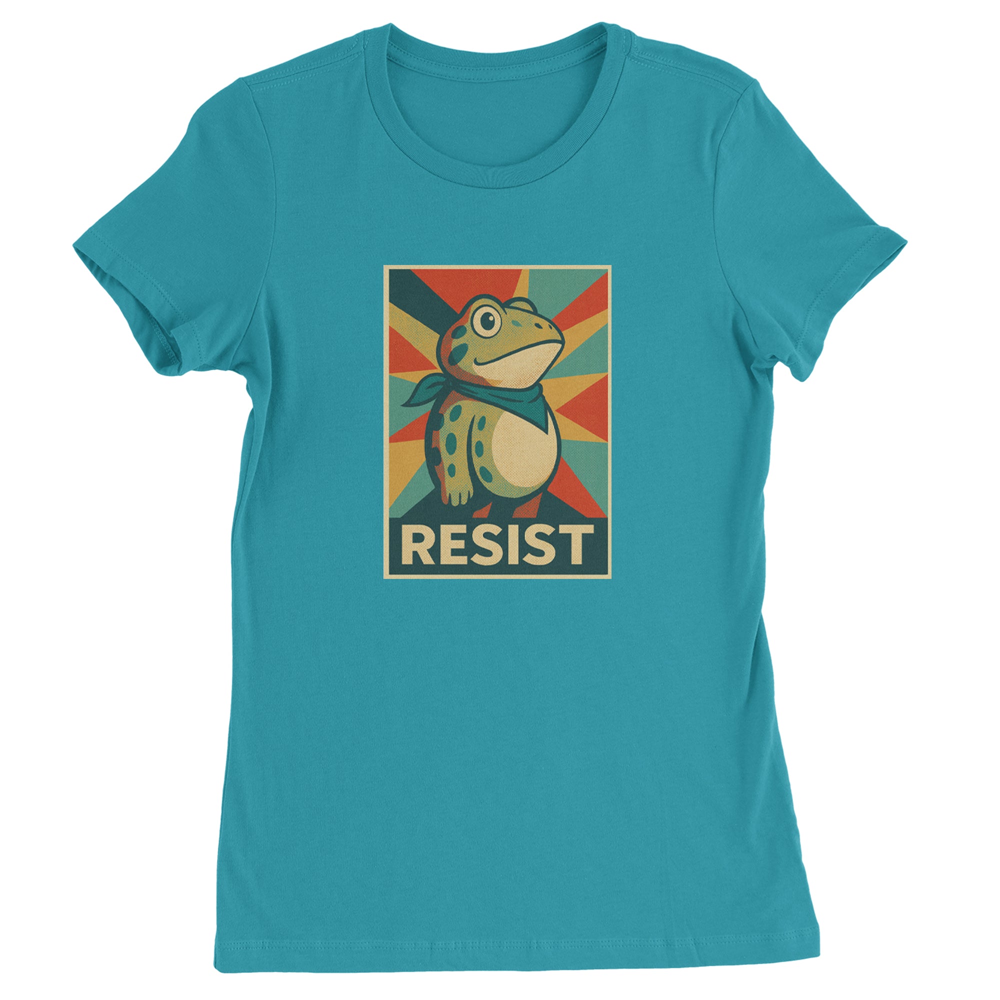 Resist Portland Protest Frog Womens T-shirt Surf