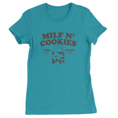 Milf And Cookies graphic on Women's Heavyweight Cotton T-Shirt in Surf
