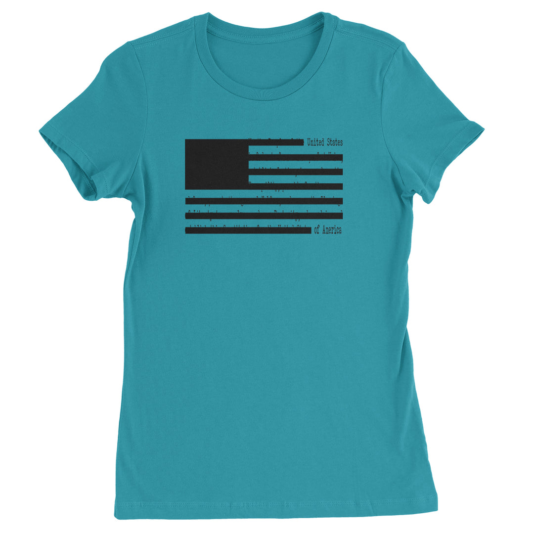 Redacted American Flag Womens T-shirt Surf