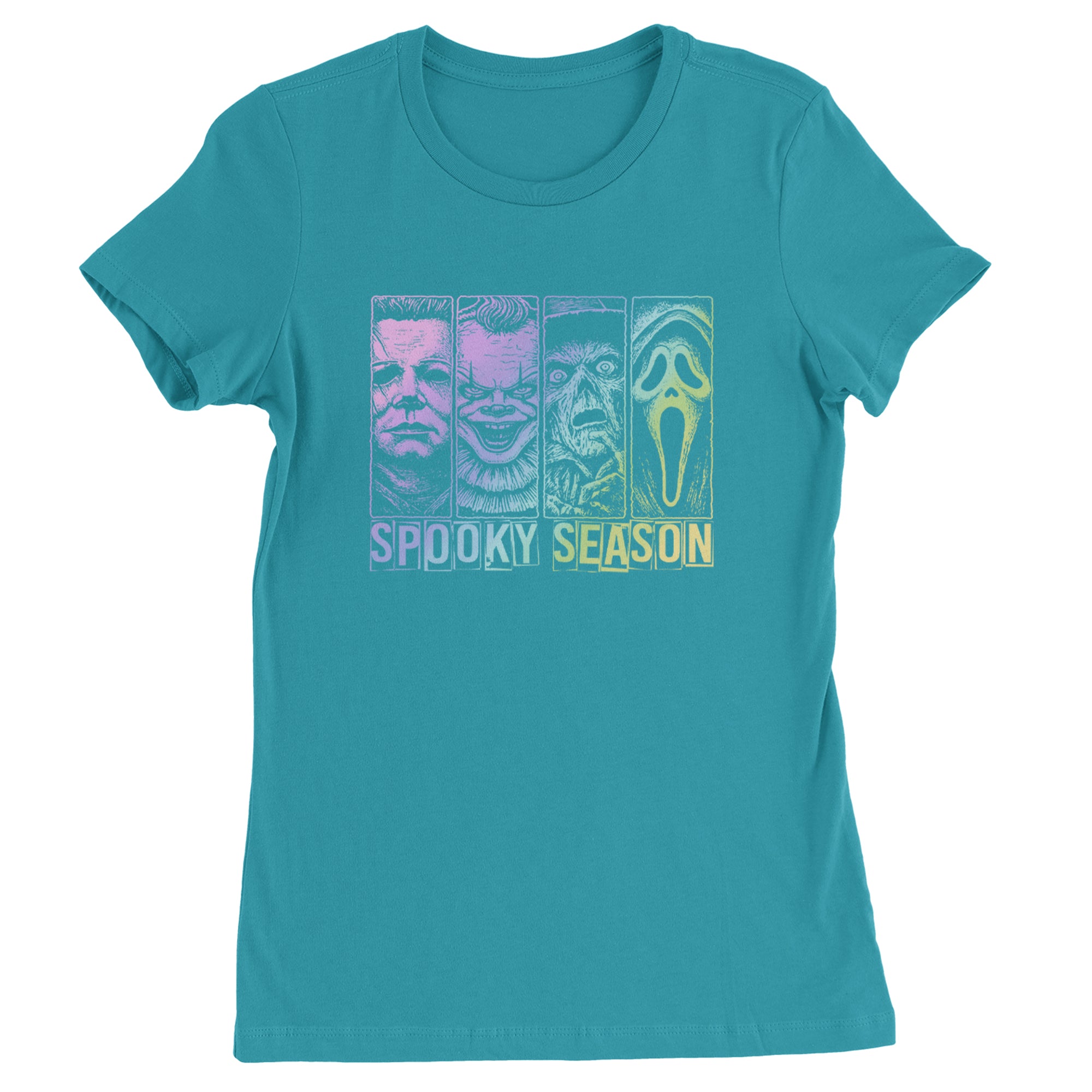 Spooky Season Horror Icons Halloween Womens T-shirt Surf