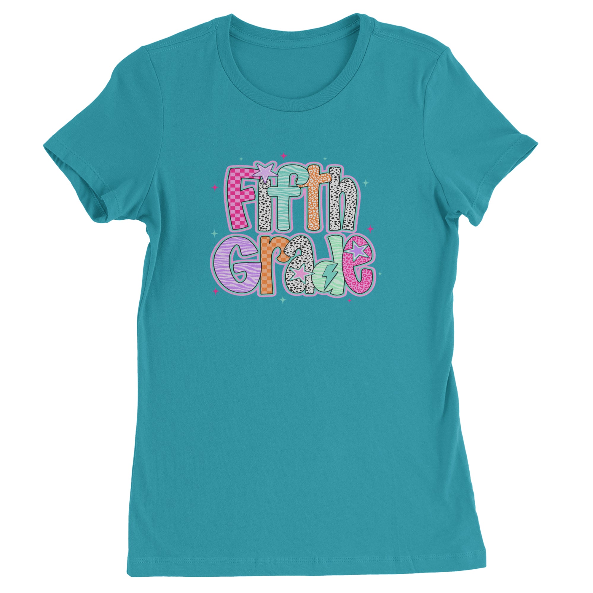 Fifth Grade Fly Colorful Back to School Womens T-shirt Surf