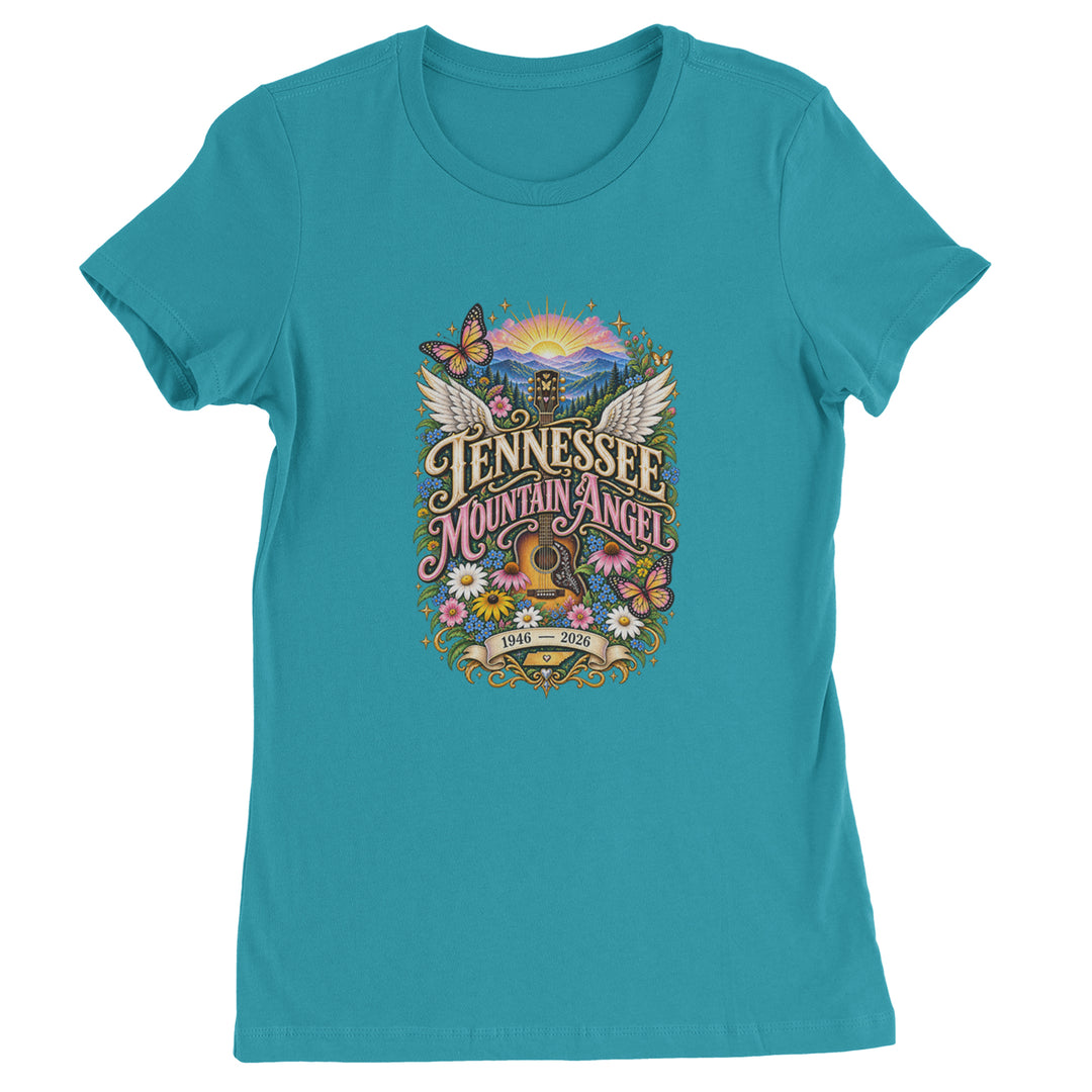 Tennessee Mountain Angel Wings Dolly Womens T-shirt Surf