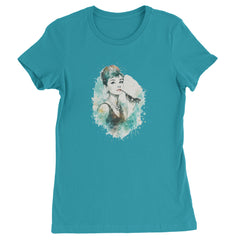 Mrs. Herpburn Iconic Watercolors Womens T-shirt Surf