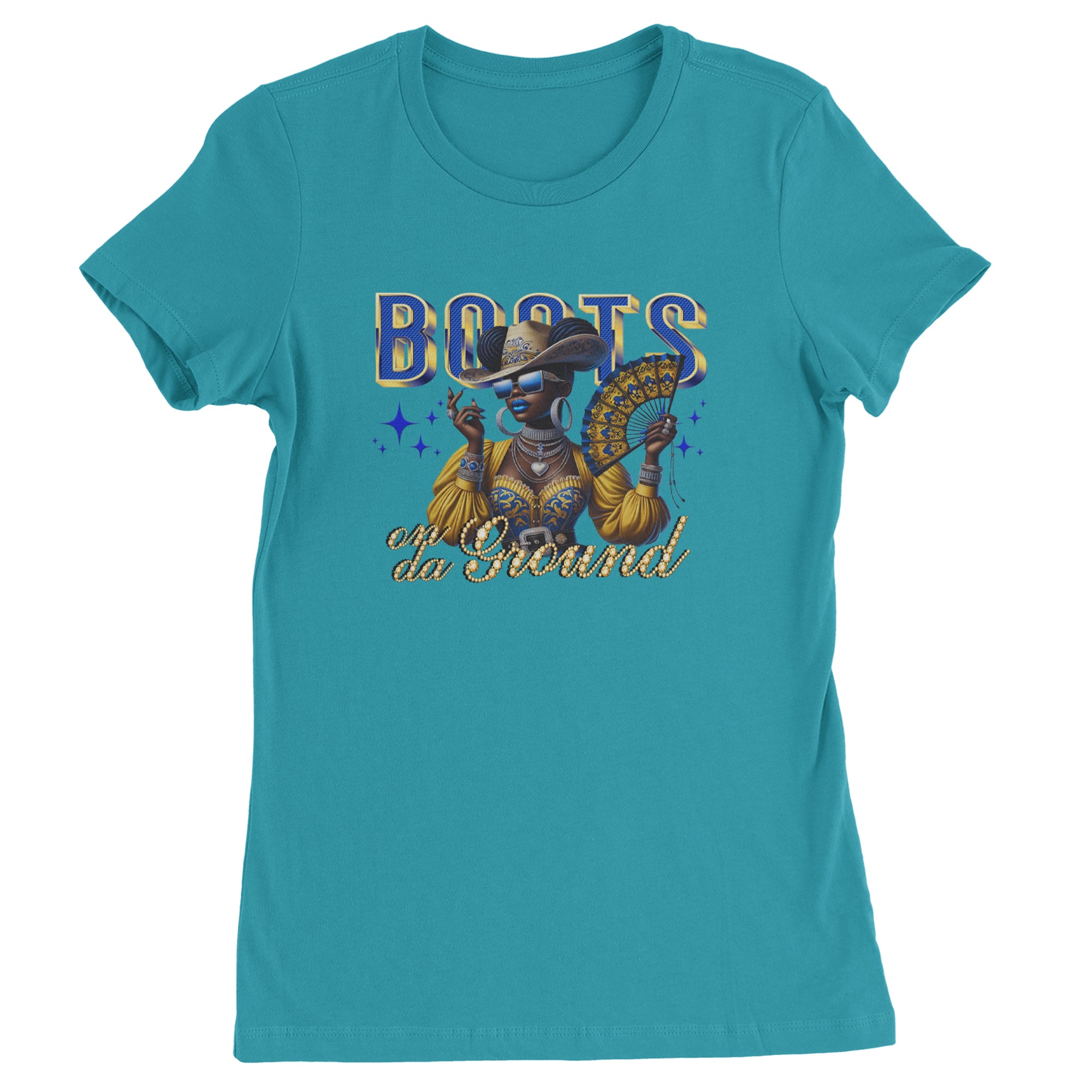 Boots On Da Ground Folding Fan Womens T-shirt Surf