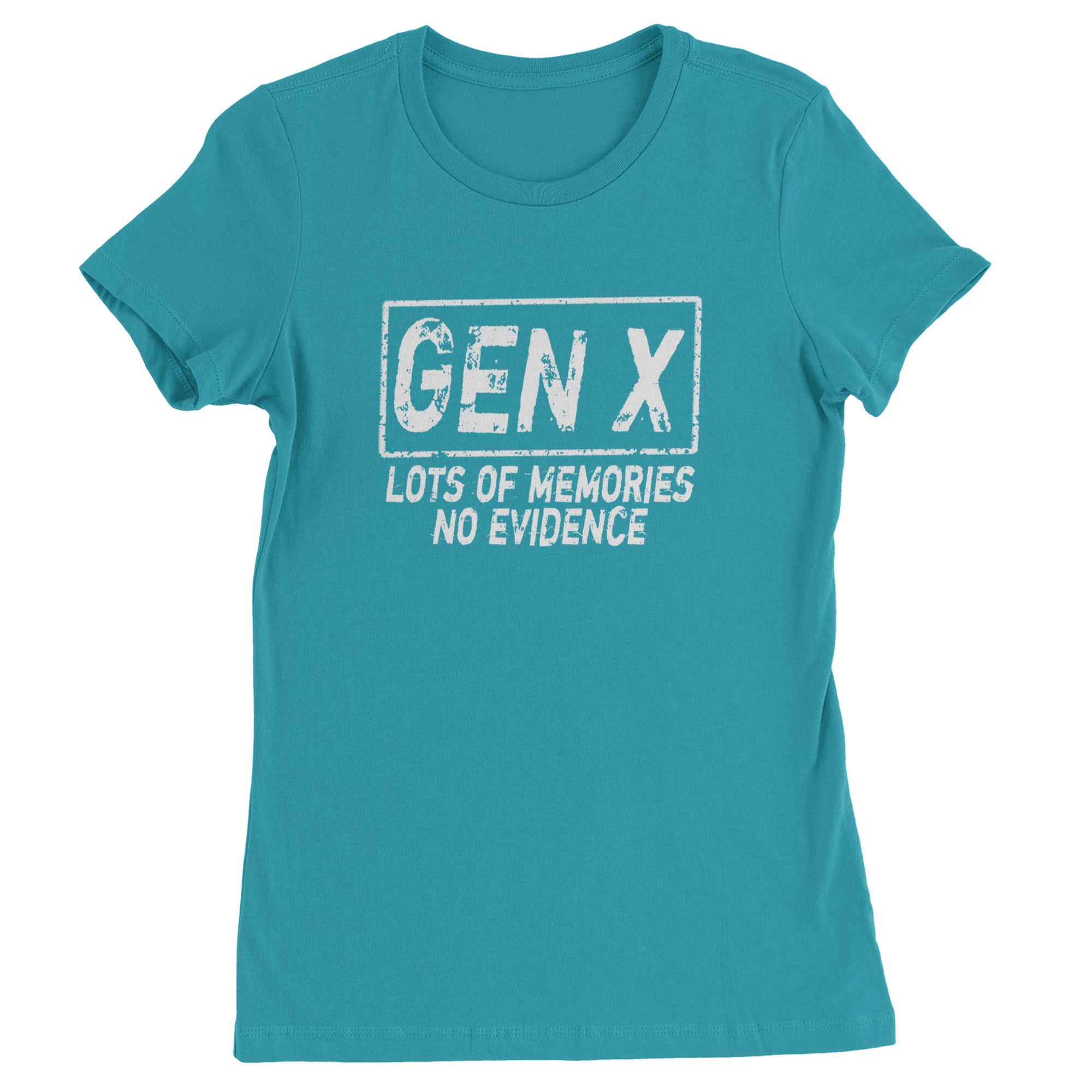 Gen X Lots of Memories No Evidence Nostalgia Womens T-shirt Surf