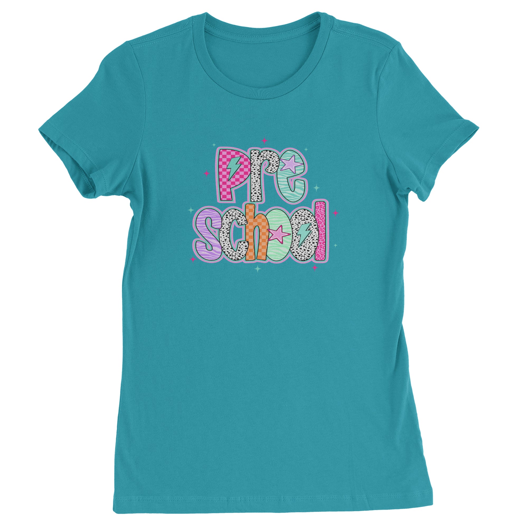 Preschool Power Colorful Back to School Womens T-shirt Surf