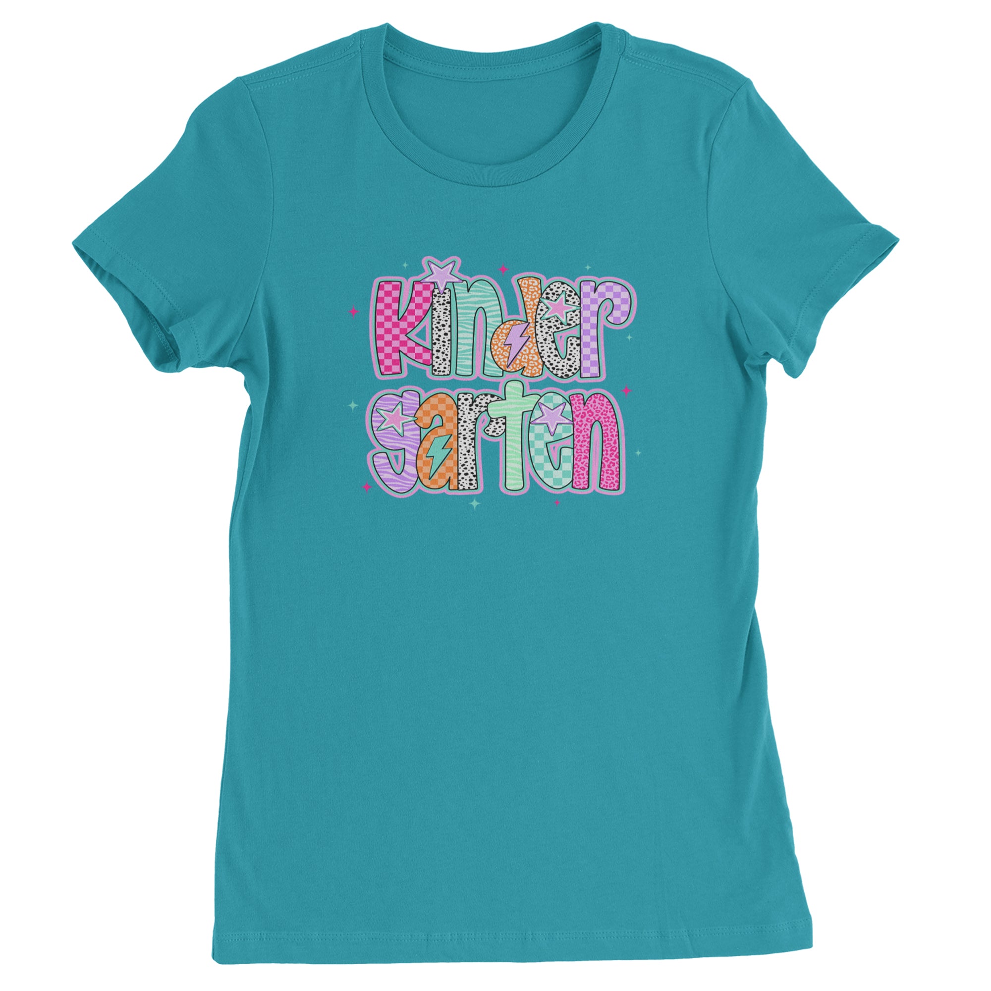 Kindergarten Cutie Colorful Back to School Womens T-shirt Surf