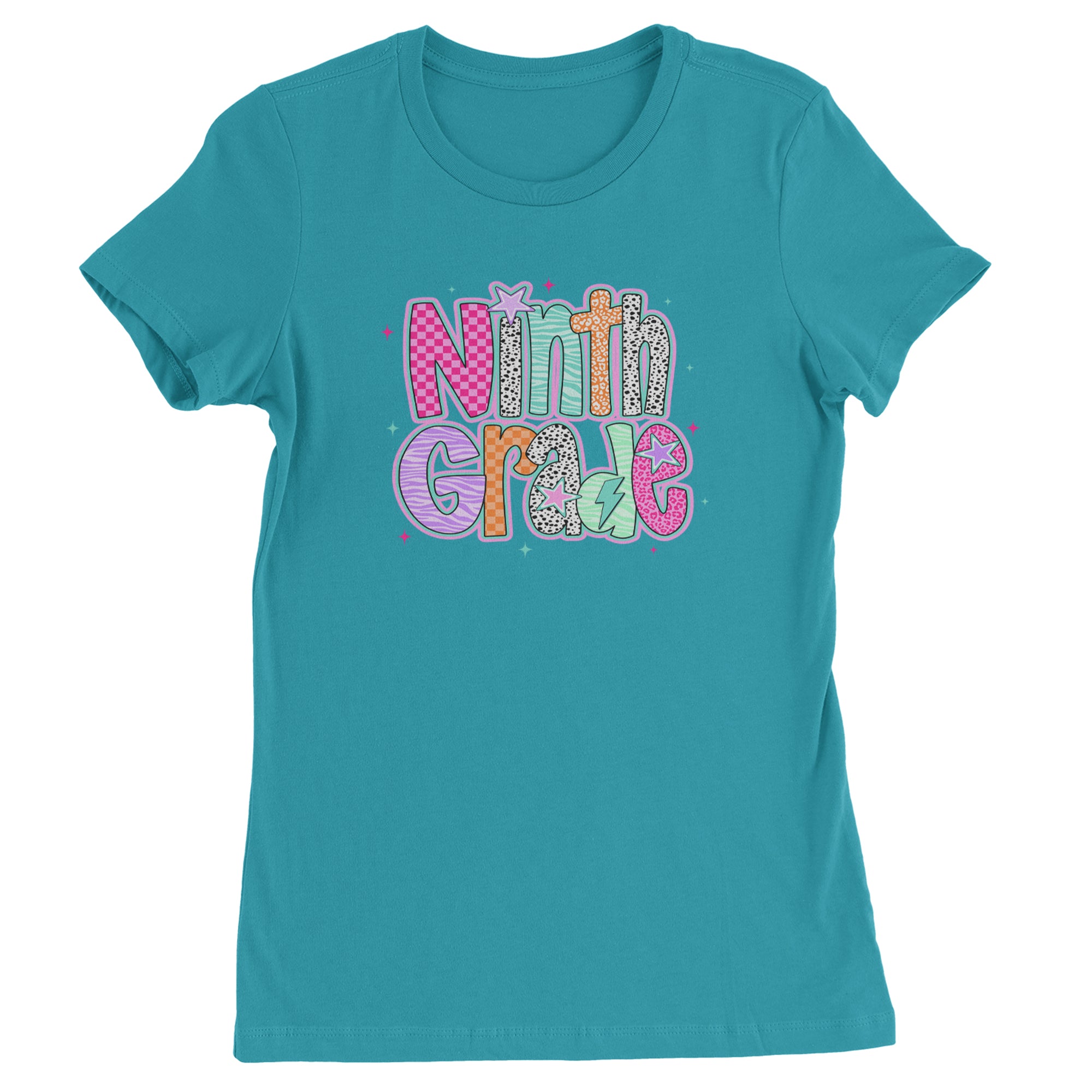 Ninth Grade Freshman Vibes Colorful Back to School Womens T-shirt Surf