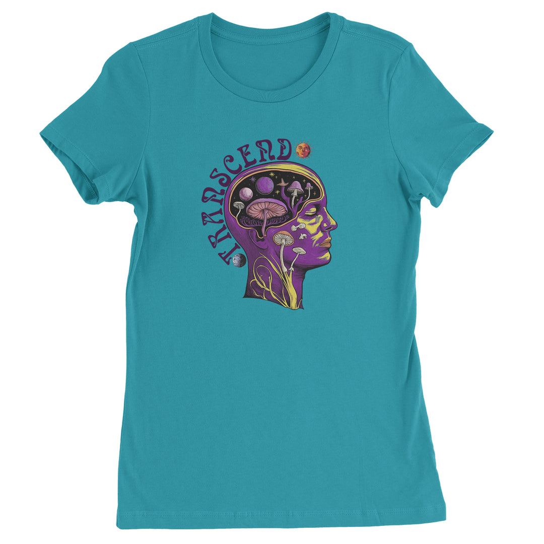 Psychedelic Cosmic Mushroom Head Womens T-shirt Surf