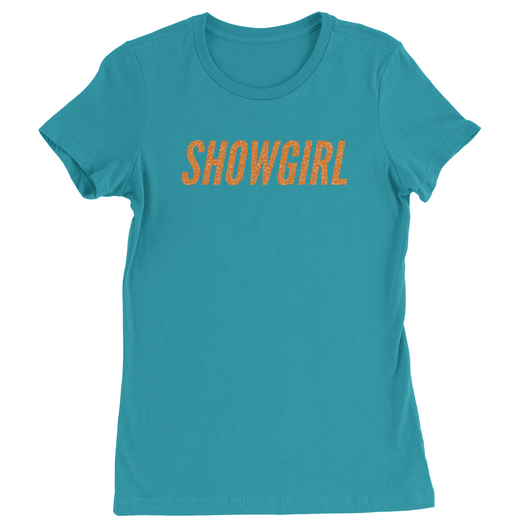 Showgirl Orange Glitter Womens T-shirt Surf