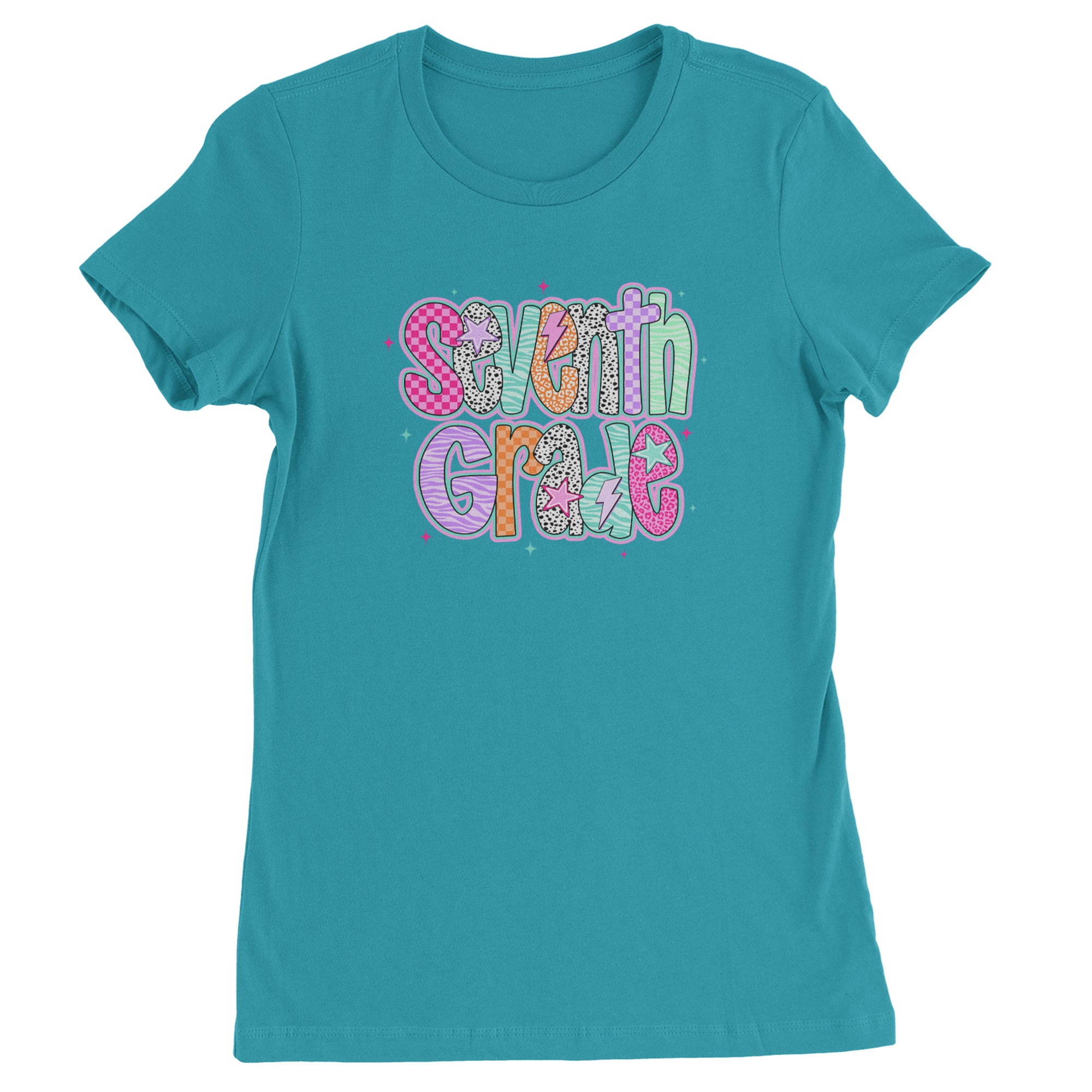 Seventh Grade Swagger Colorful Back to School Womens T-shirt Surf