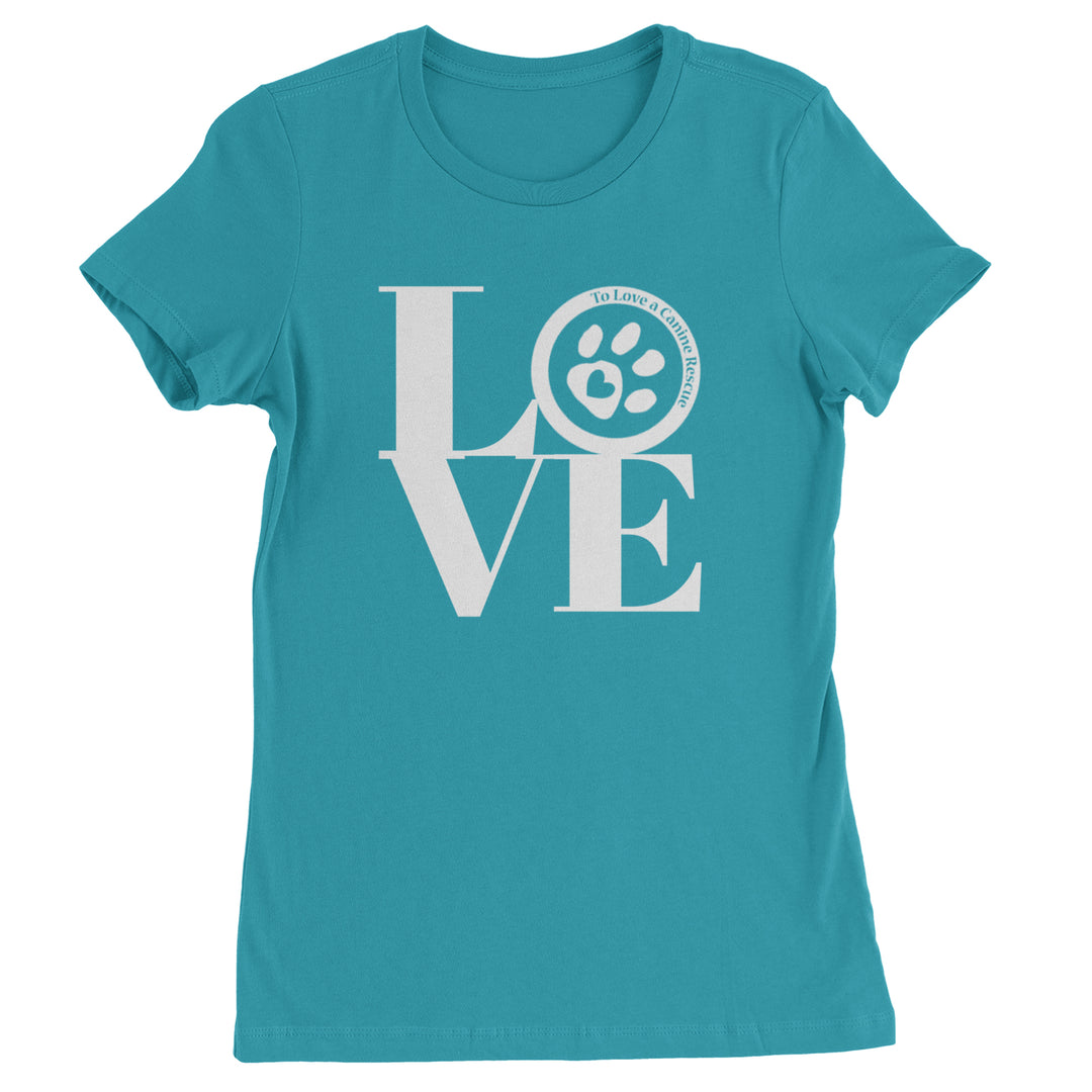TLC LOVE Dog Rescue Womens T-shirt Surf