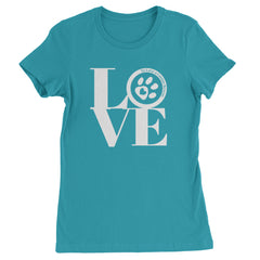 TLC LOVE Dog Rescue Womens T-shirt Surf