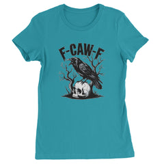 F-Caw-F Crow On Skull F-ck Off Gothic Womens T-shirt Surf