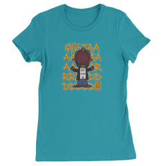 MUSTARD! Not Like Us Tv Off graphic on Women's Heavyweight Cotton T-Shirt in Surf