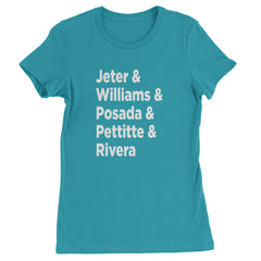 Jeter & Williams & Posada & Pettitte & Rivera Womens T-shirt Surf