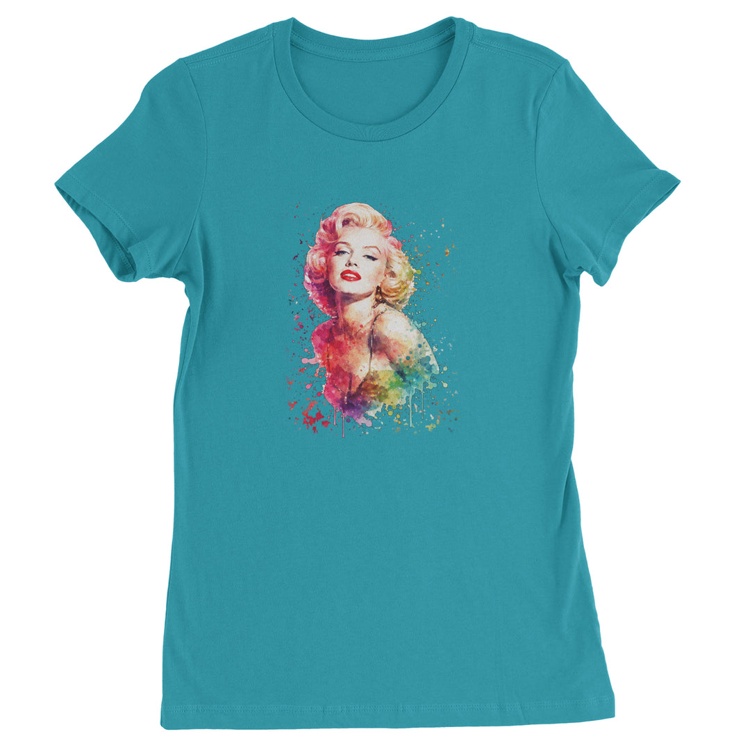 Mrs. Monroe Watercolors Bombshell Womens T-shirt Surf