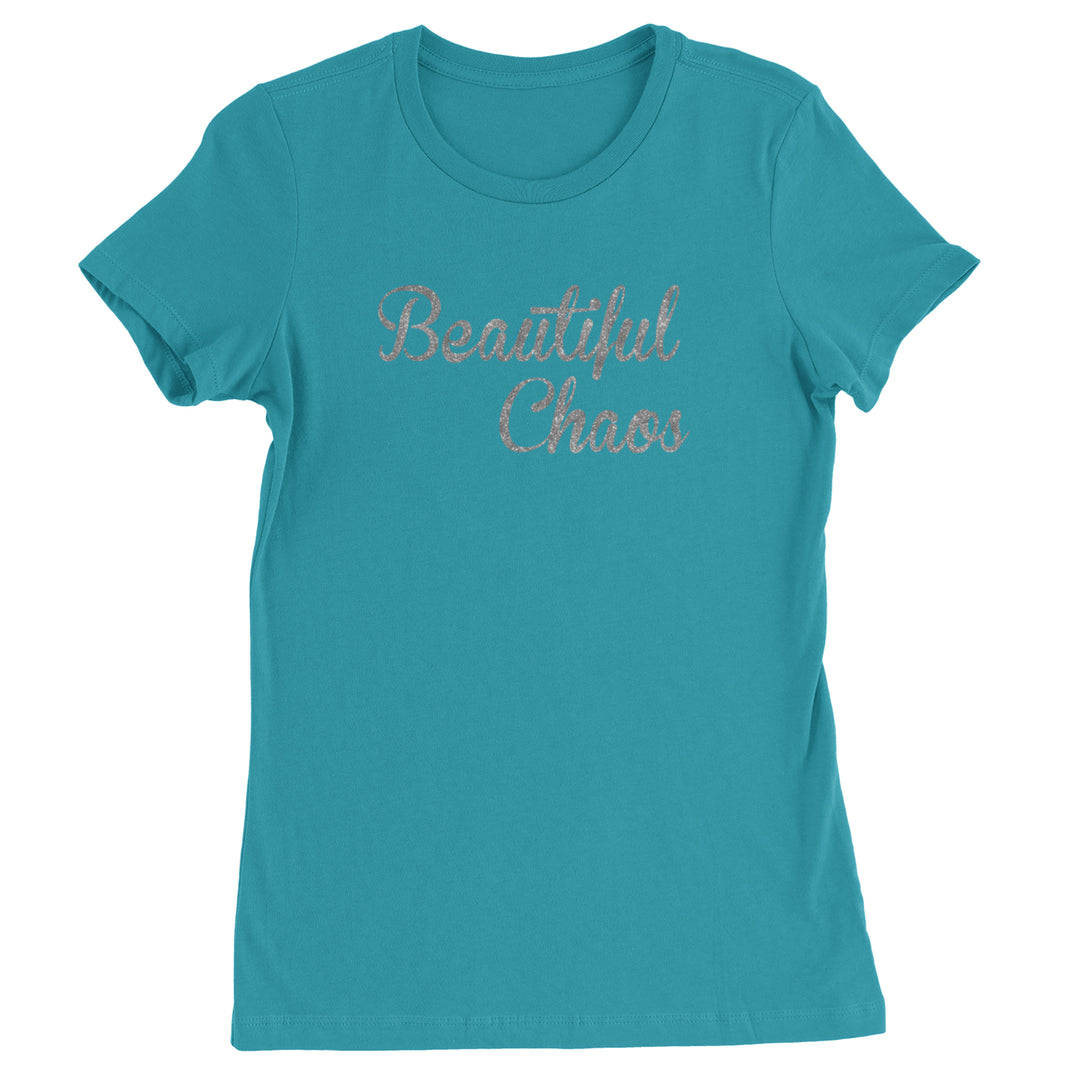 Beautiful Chaos Glitter Music Festival Womens T-shirt Surf