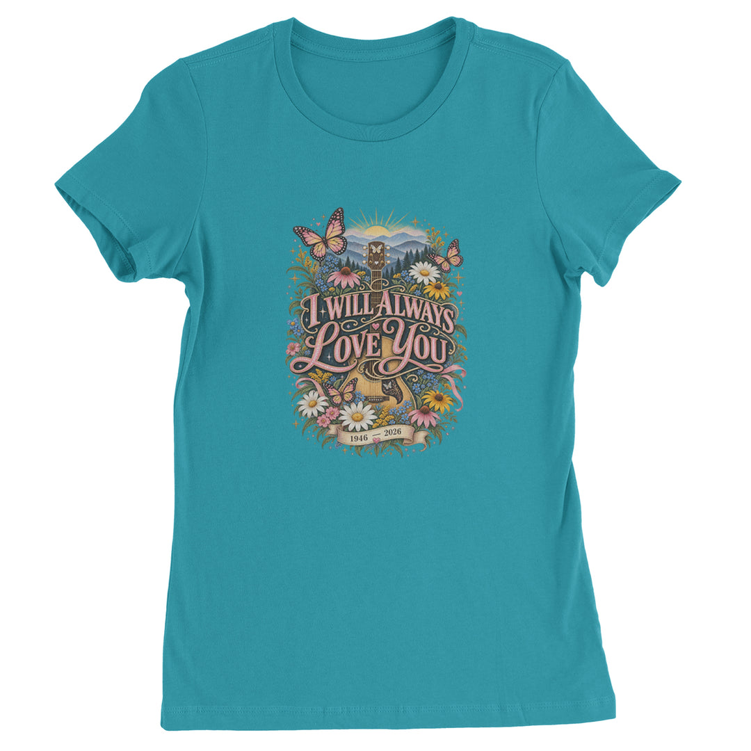 I Will Always Love You Dolly Womens T-shirt Surf
