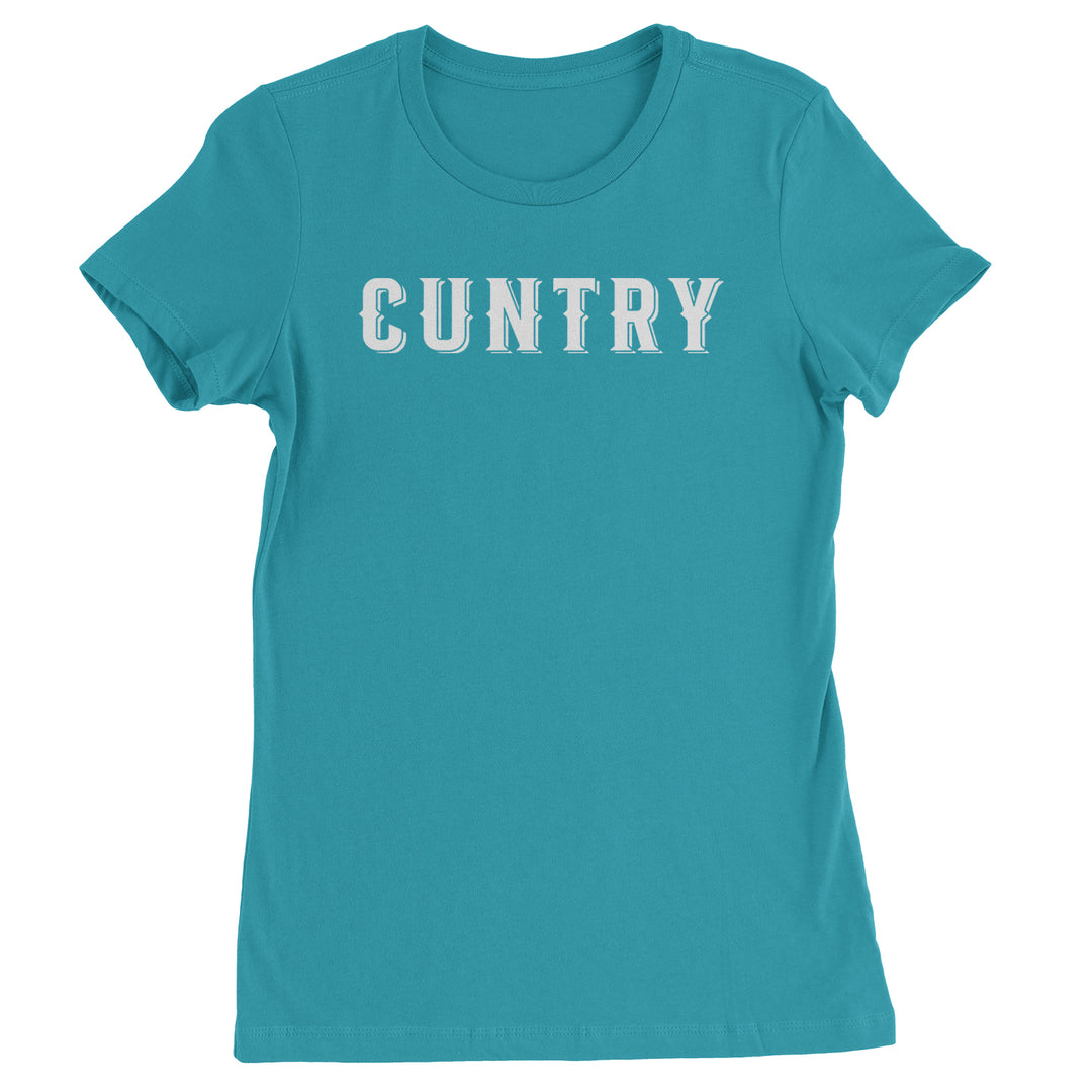 Cuntry Been Country Cowboy graphic on Women's Heavyweight Cotton T-Shirt in Surf