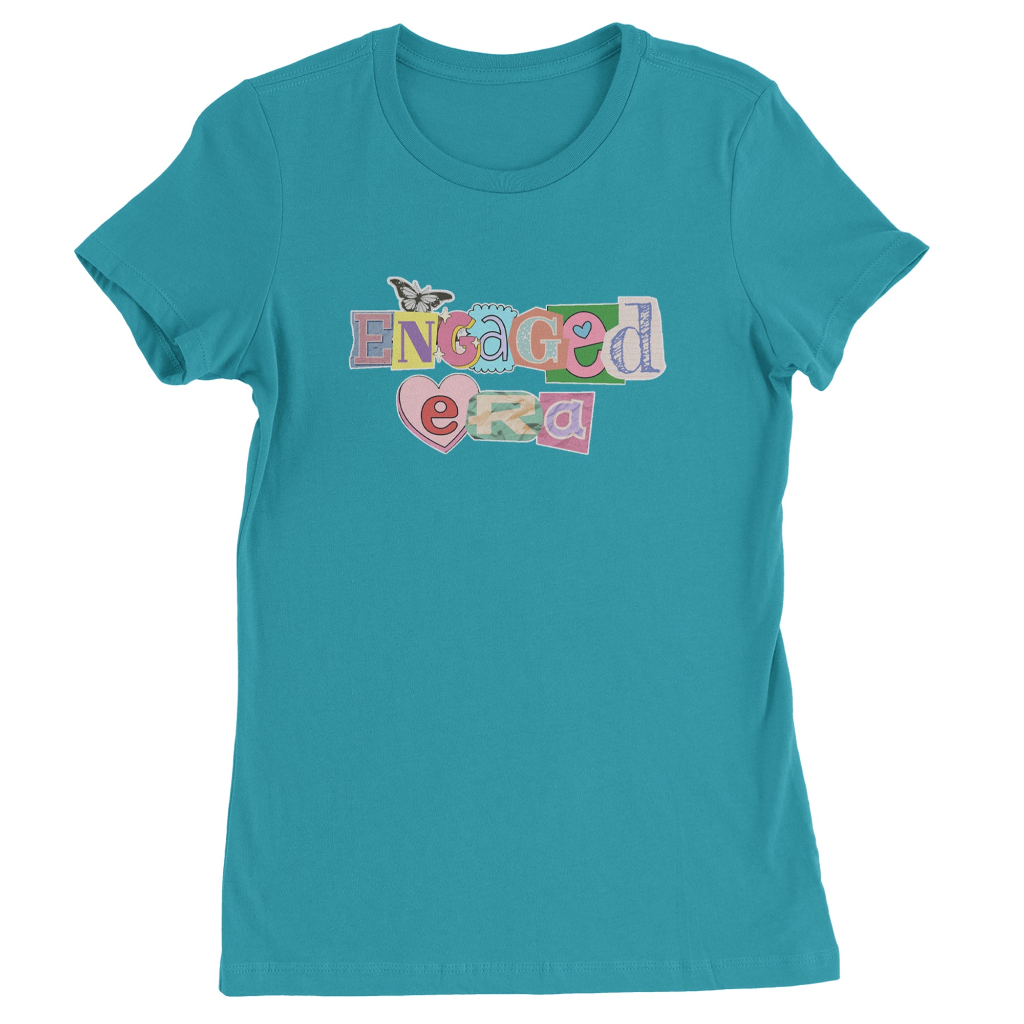 Engaged Era Aesthetic Retro Collage Design Womens T-shirt Surf