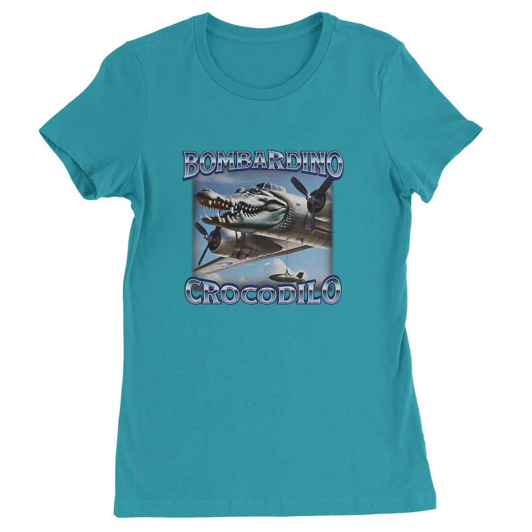 Bombardino Crocodilo Brainrot Womens T-shirt Surf
