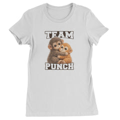 Team Punch Panchi-kun Monkey Womens T-shirt White