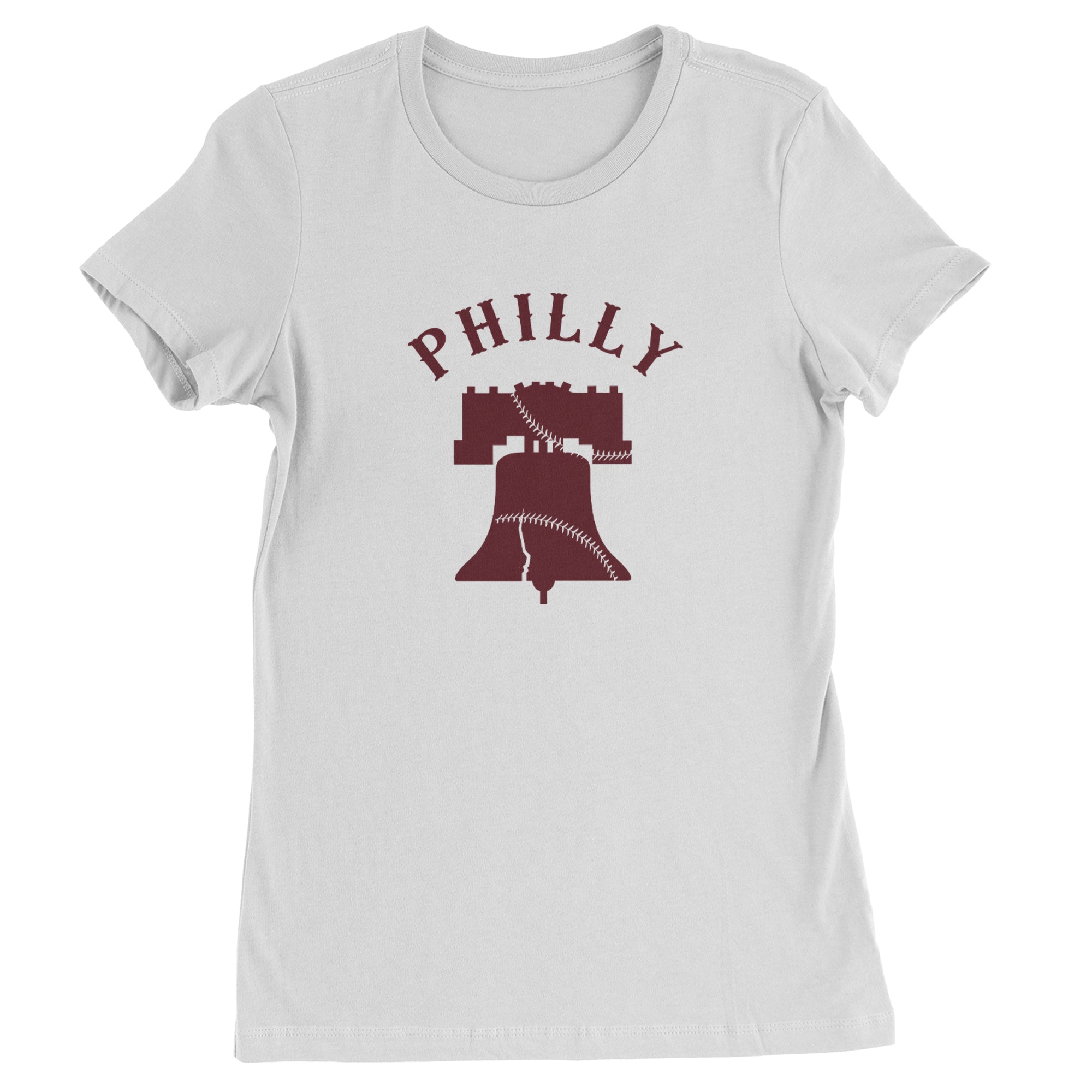 Philly Cracked Liberty Bell Womens T-shirt White