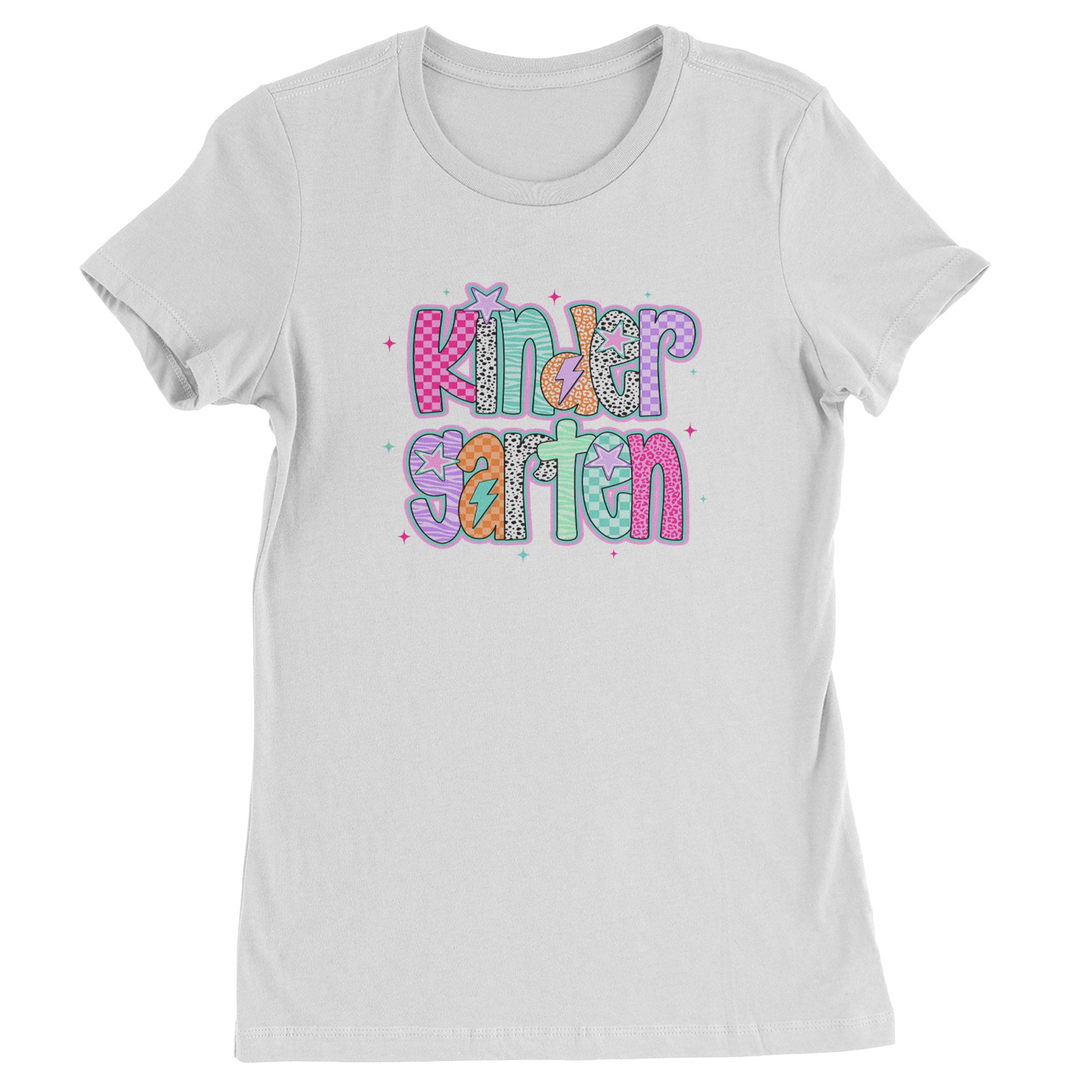 Kindergarten Cutie Colorful Back to School Womens T-shirt White