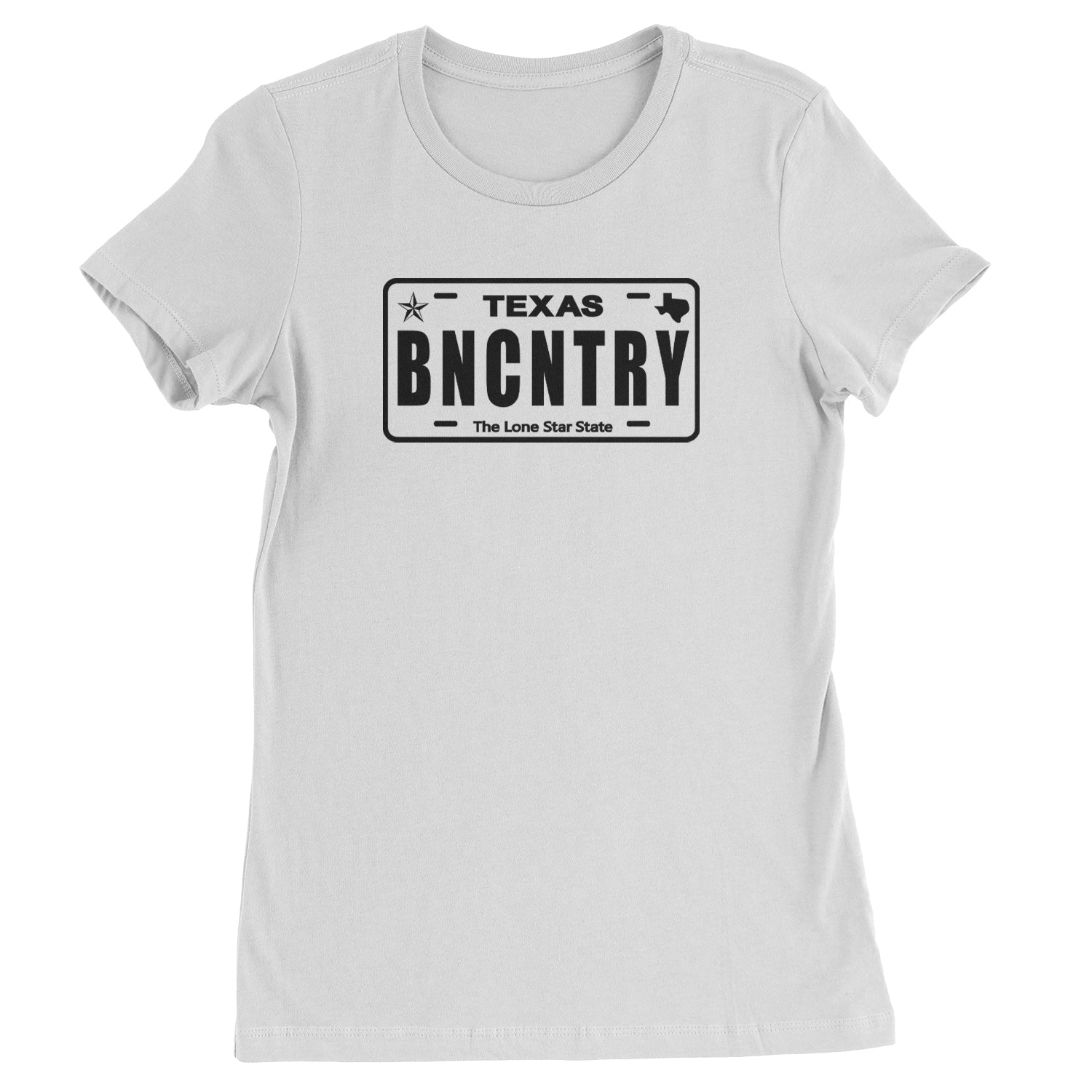 Texas License Plate BNCNTRY  Womens T-shirt White