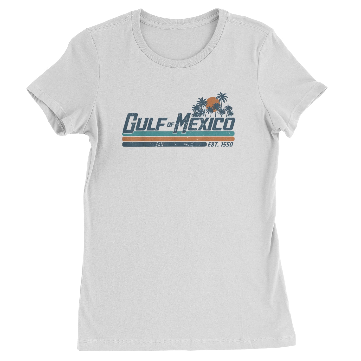 Gulf Of Mexico Established Year 1550 Womens T-shirt White