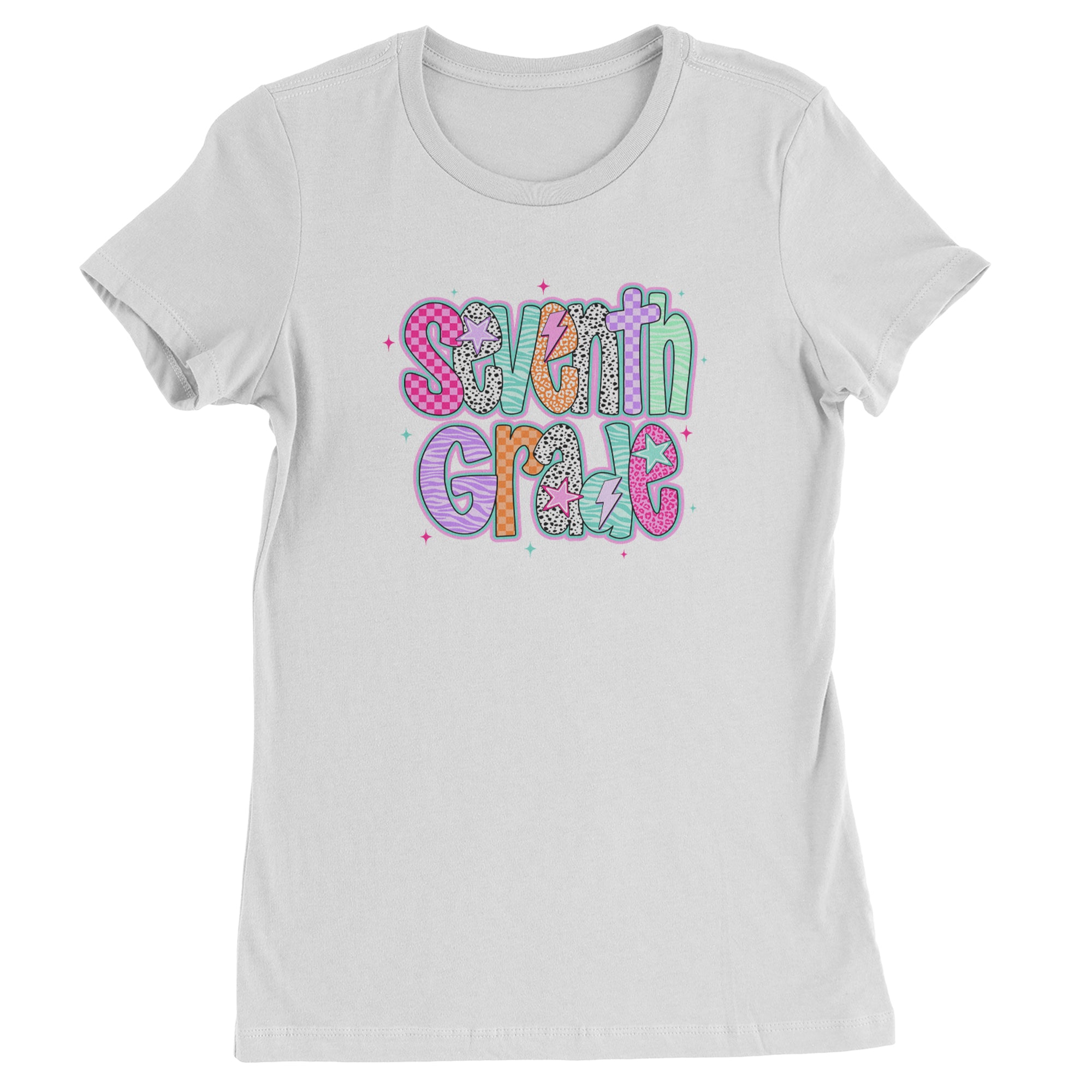 Seventh Grade Swagger Colorful Back to School Womens T-shirt White