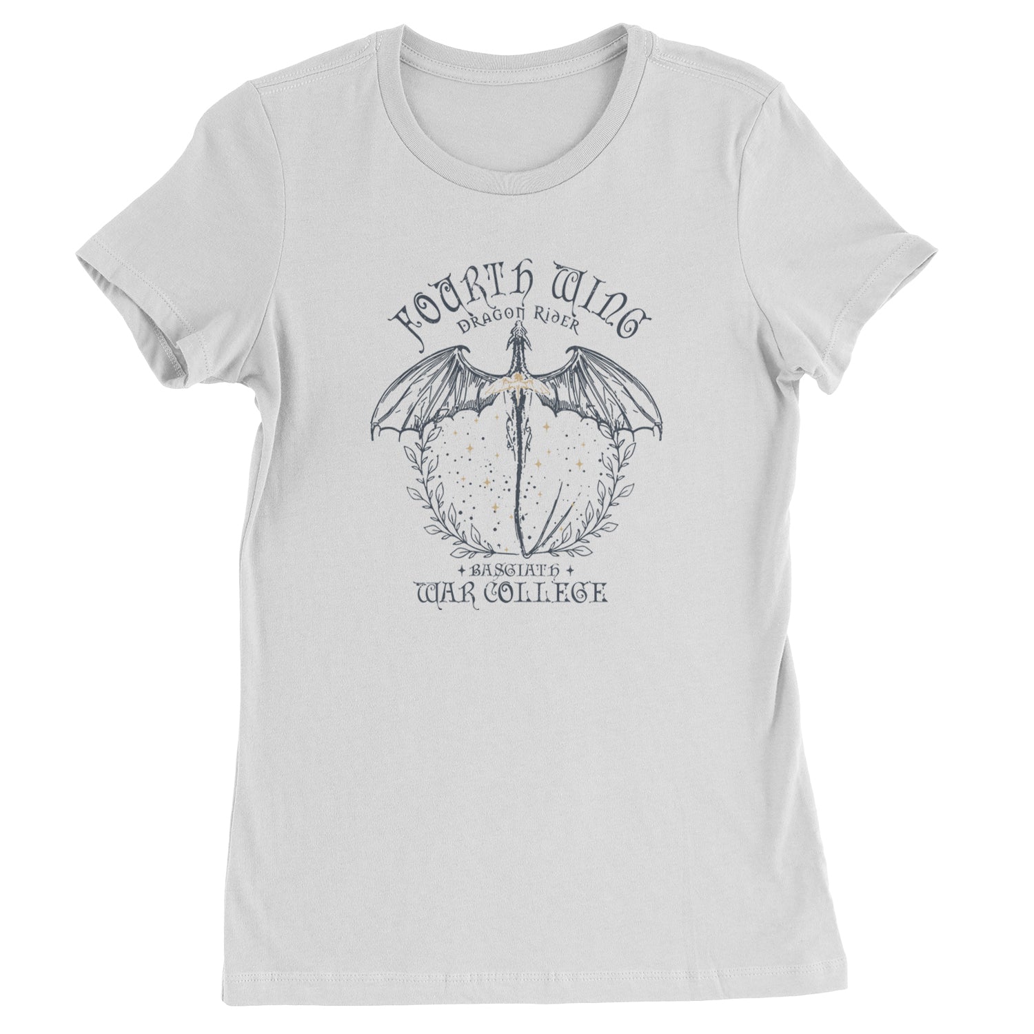 Fourth Wing Dragon Rider Vintage Basgiath War College Womens T-shirt White