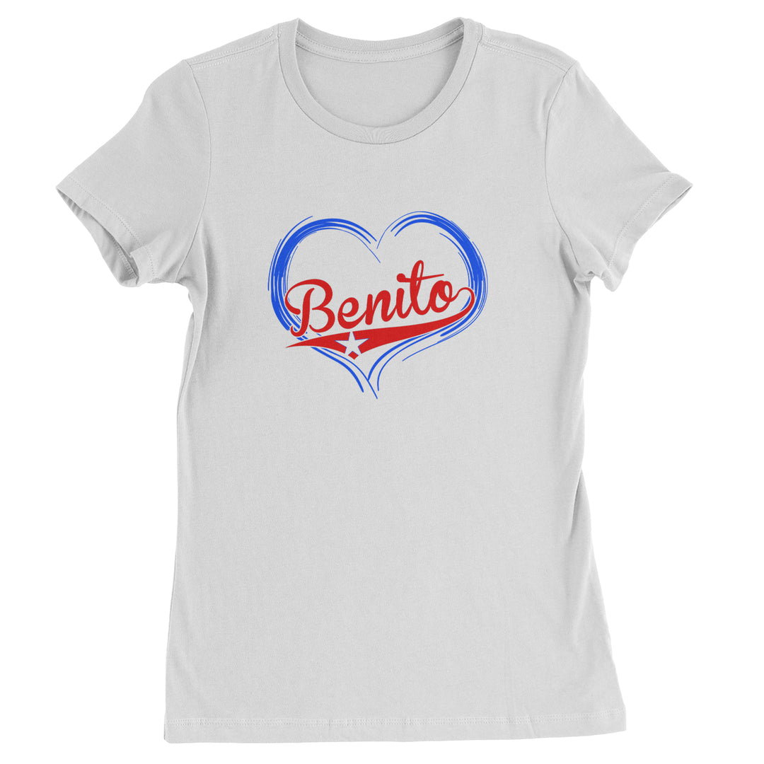 Benito Heart Puerto Rico Womens T-shirt White
