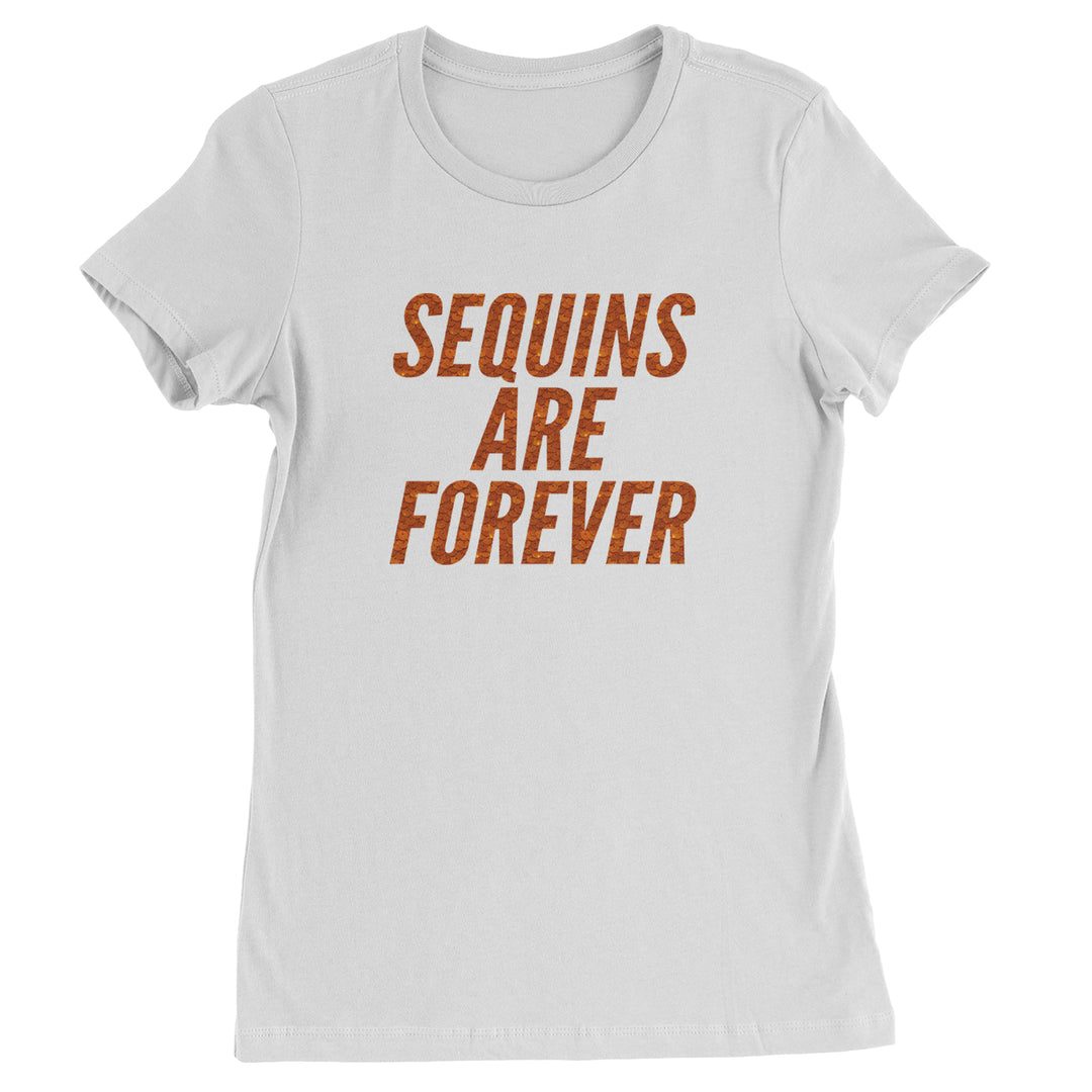 Sequins Are Forever Retro Glam Womens T-shirt White