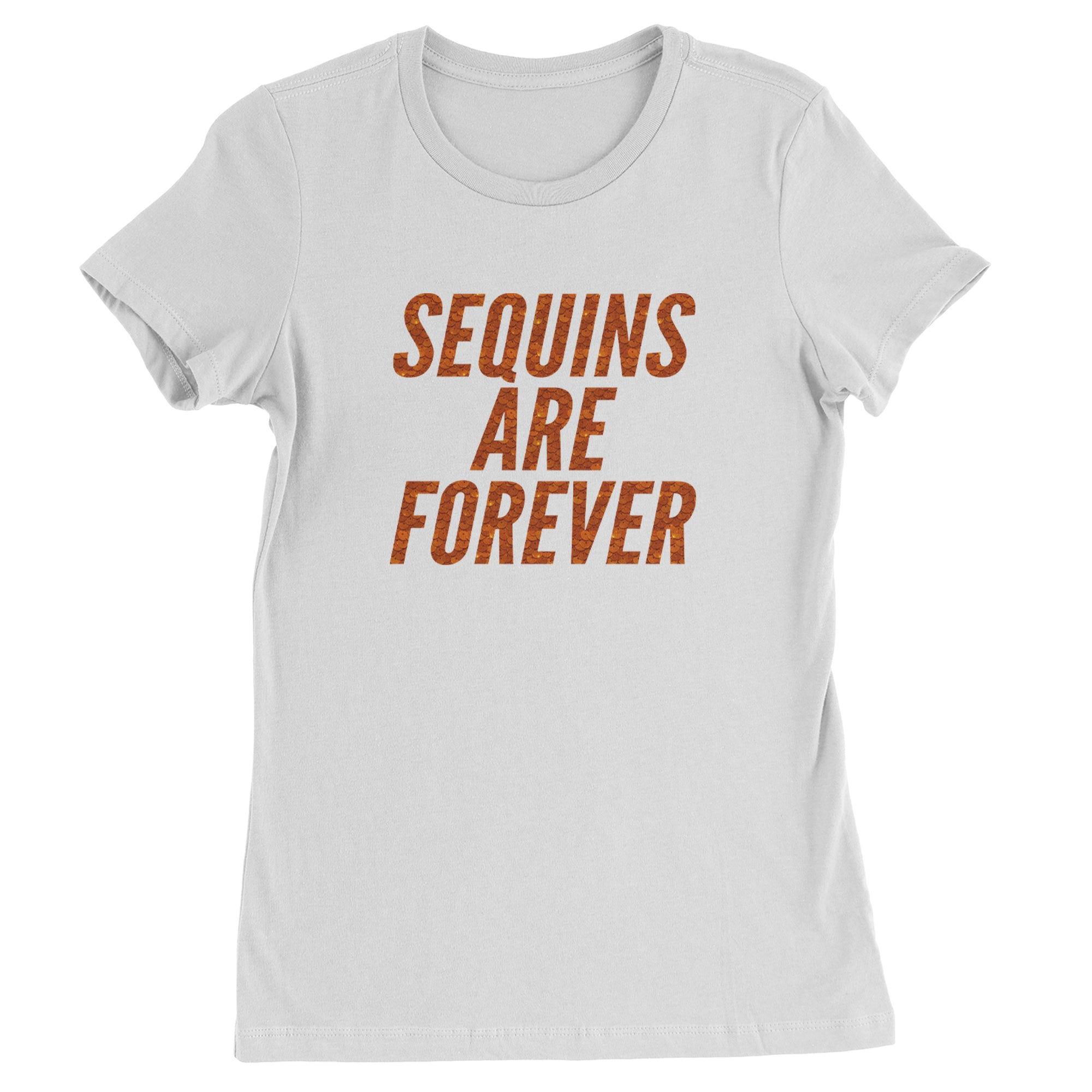 Sequins Are Forever Retro Glam Womens T-shirt White