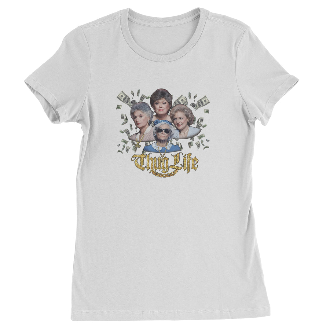 Golden Chain Thug Life Girls Womens T-shirt White