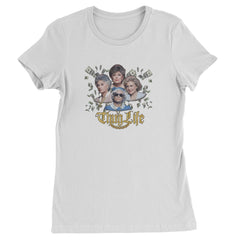 Golden Chain Thug Life Girls Womens T-shirt White