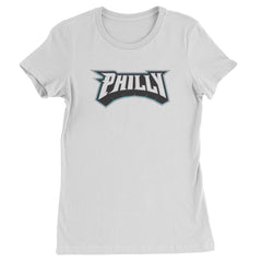 Philly Bold Block Throwback Womens T-shirt White