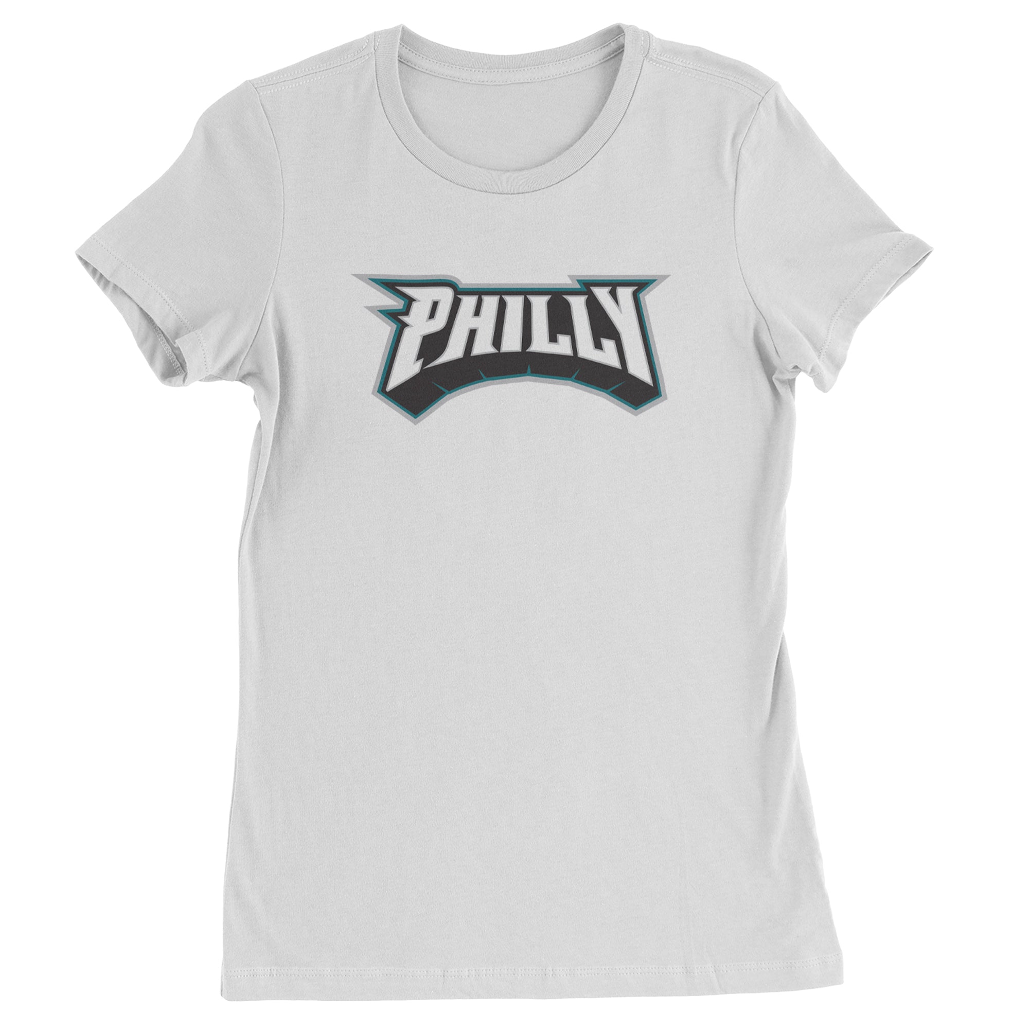 Philly Bold Block Throwback Womens T-shirt White