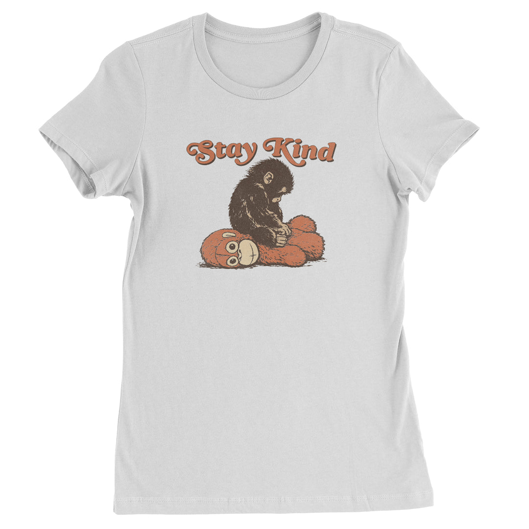 Punch Stay Kind Macaque Womens T-shirt White
