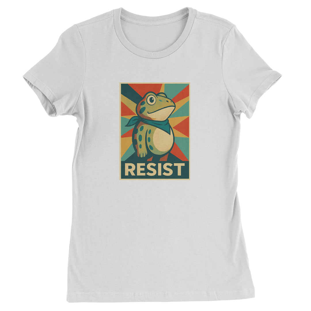 Resist Portland Protest Frog Womens T-shirt White