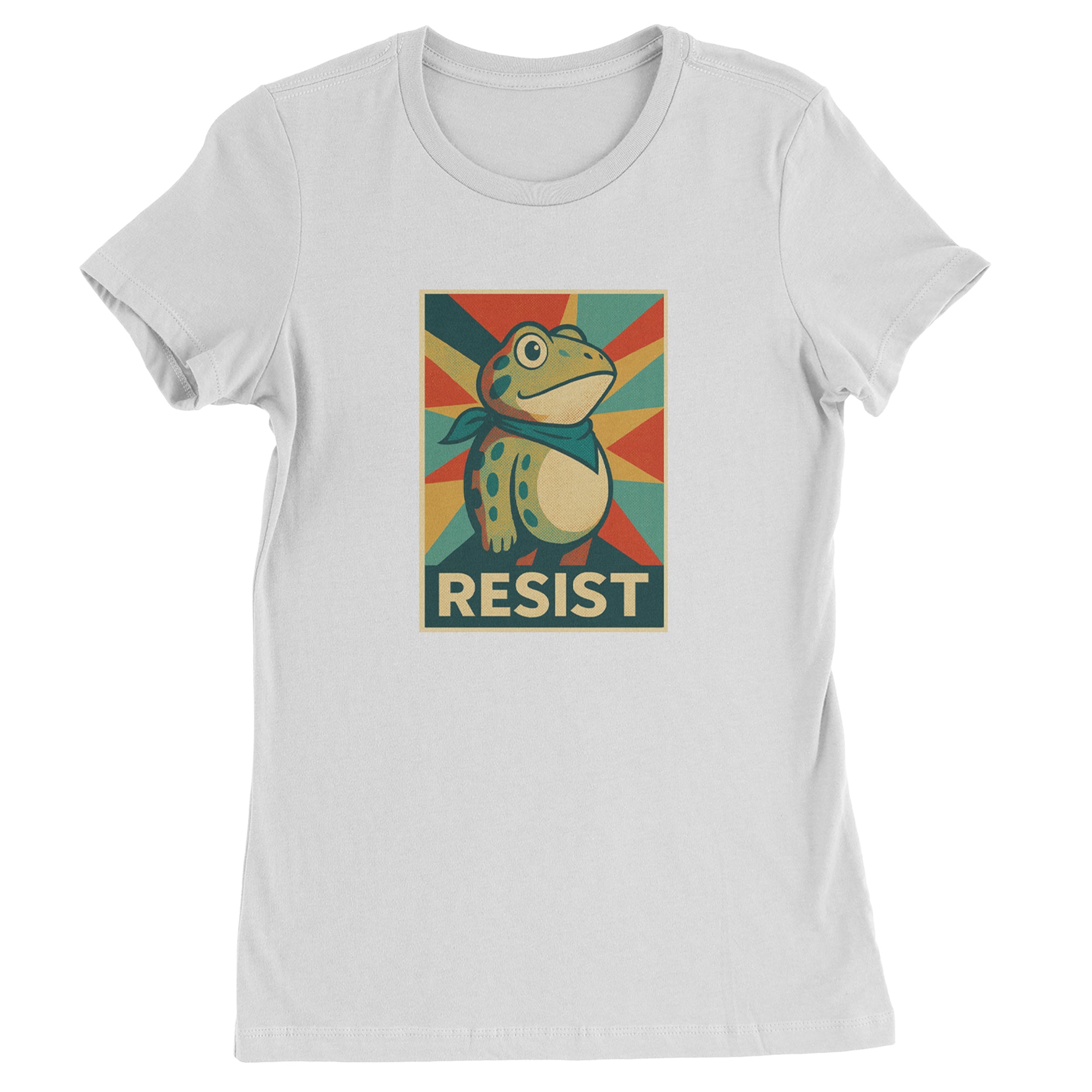Resist Portland Protest Frog Womens T-shirt White